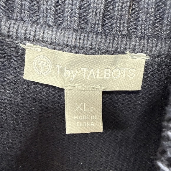 T‎ by Talbots 2023 Sweater Sz XLp Petite Striped Mock Neck Pullover Cotton Blend - Picture 2 of 9